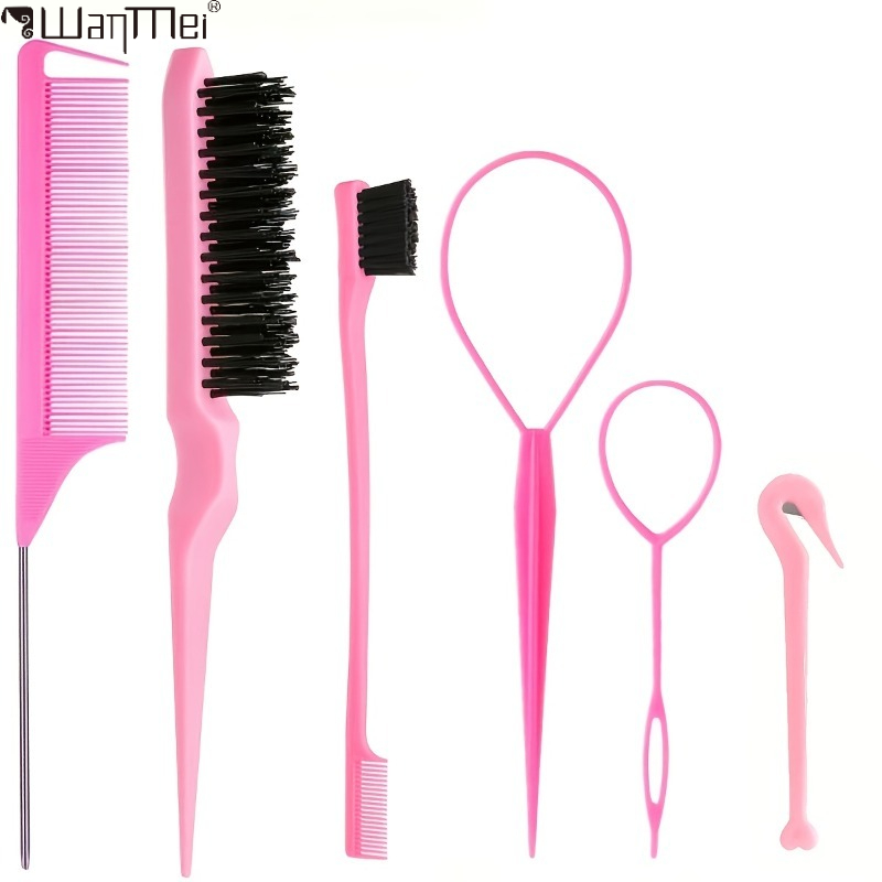 Brush Bristle Set - 6Pcs Set Alat Penataan Rambut Profesional